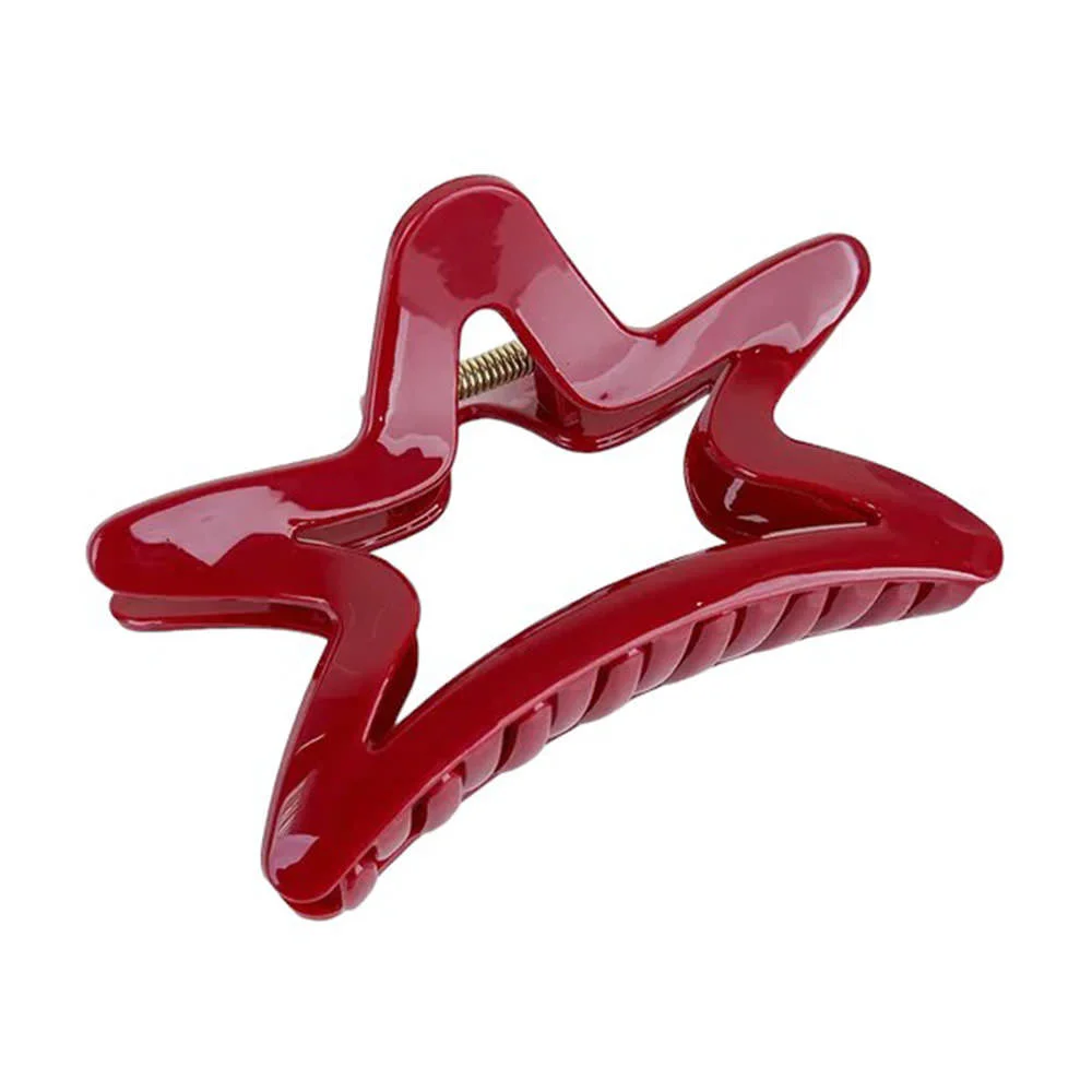 Red Lacquered Hair Claw Clips — view 2 Red Lacquered Hair Claw Clips — view 2