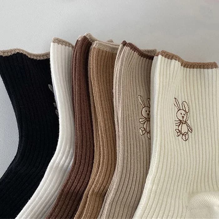 Rabbit Ribbed Socks — view 2 Rabbit Ribbed Socks — view 2