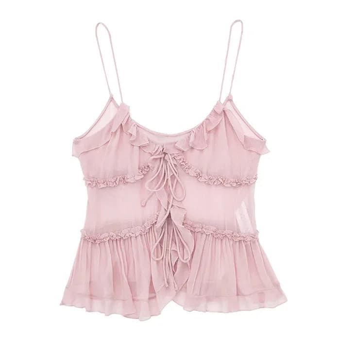 Soft Girl Aesthetic Ruffle Top — view 1 Soft Girl Aesthetic Ruffle Top — view 1