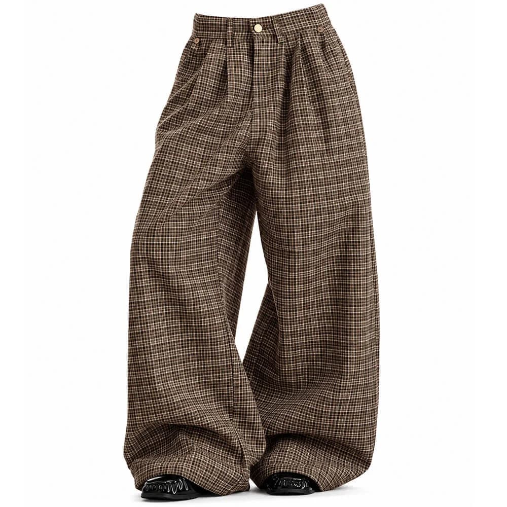 Coffee Break Plaid Wide Leg Pants — view 1 Coffee Break Plaid Wide Leg Pants — view 1