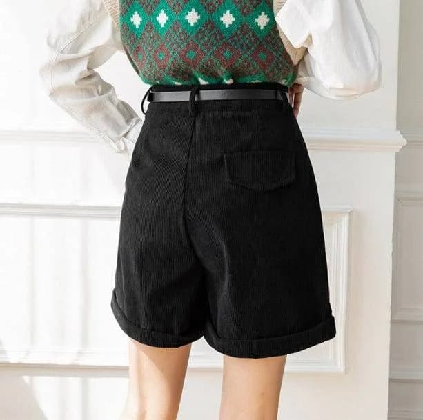 Dark Academia Corduroy Shorts — view 2 Dark Academia Corduroy Shorts — view 2