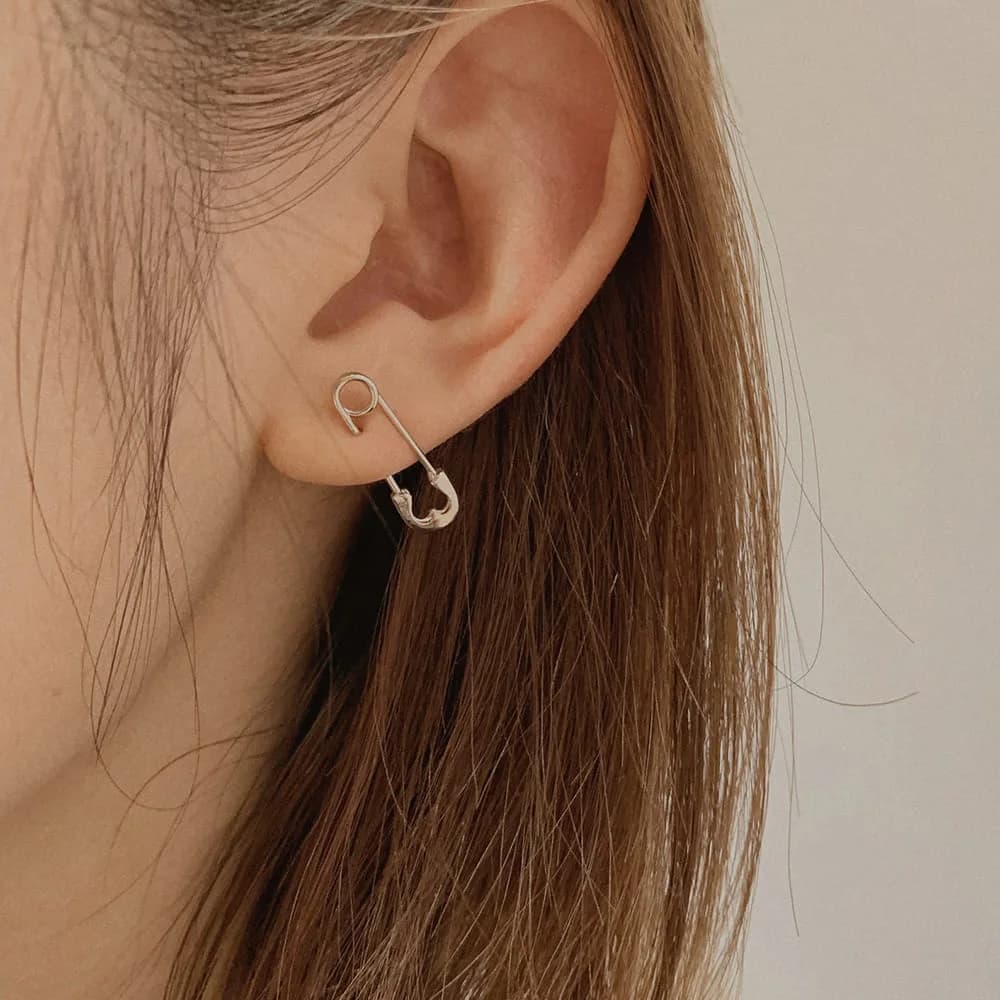 Safety Pin Earrings — view 2 Safety Pin Earrings — view 2
