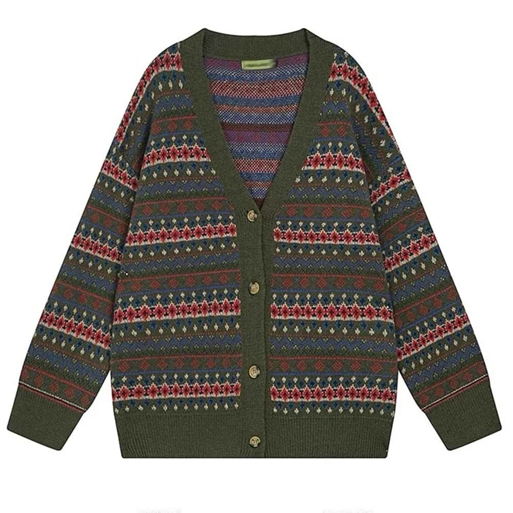 Patterned Knit Oversized Cardigan — view 1 Patterned Knit Oversized Cardigan — view 1