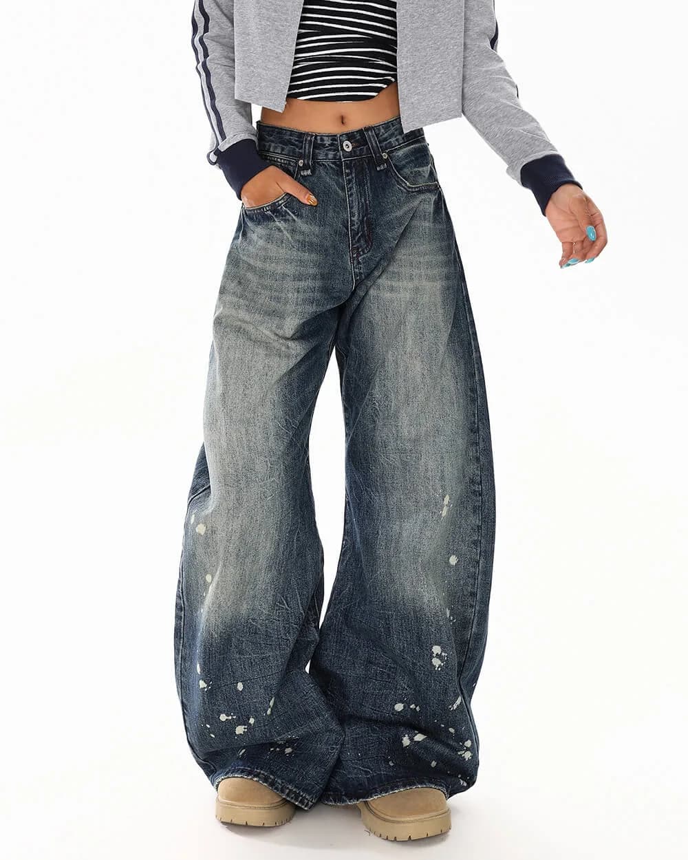Downtown Girl Distressed Baggy Jeans — view 2 Downtown Girl Distressed Baggy Jeans — view 2