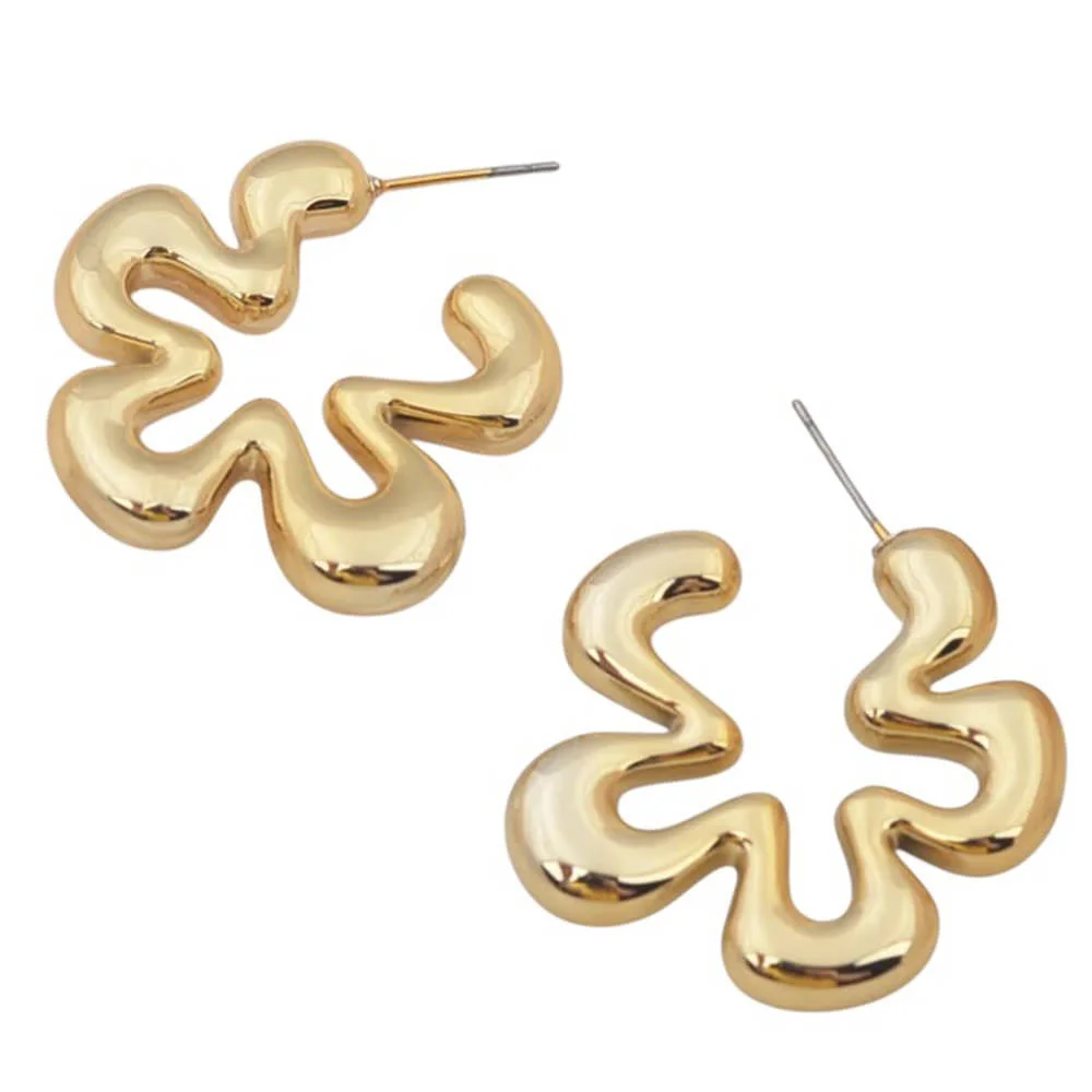 Minimalist Aesthetic Flower Earrings — view 2 Minimalist Aesthetic Flower Earrings — view 2