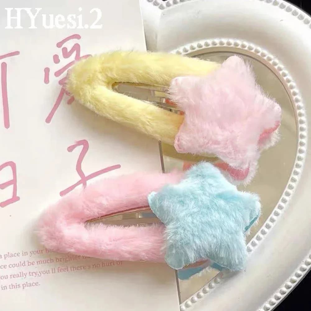 Plush Star Pastel Hair Clips — view 2 Plush Star Pastel Hair Clips — view 2