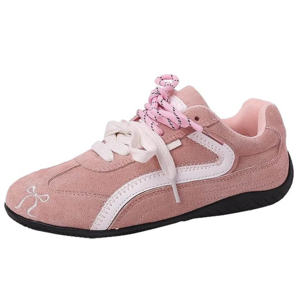 Pink Bow Embroidery Sneakers — view 1 Pink Bow Embroidery Sneakers — view 1