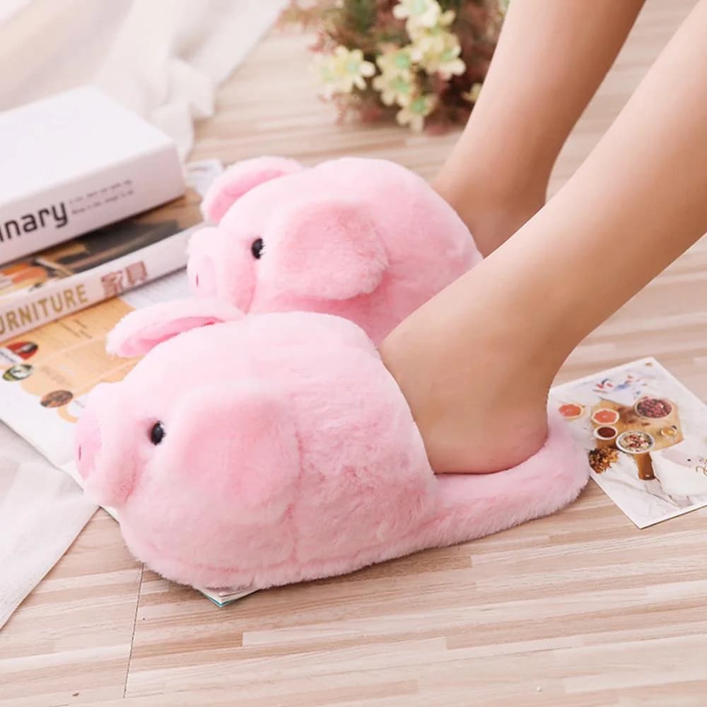 Kawaii Piggy Slippers — view 2 Kawaii Piggy Slippers — view 2