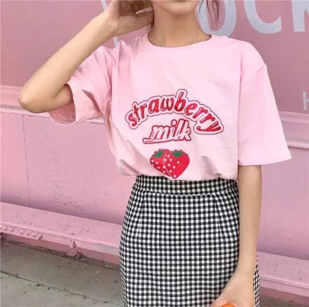 Strawberry Milk T-Shirt — view 1 Strawberry Milk T-Shirt — view 1
