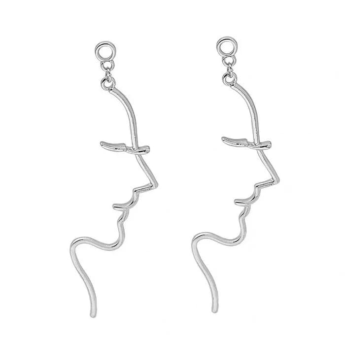 Minimalist Face Outline Earrings — view 2 Minimalist Face Outline Earrings — view 2