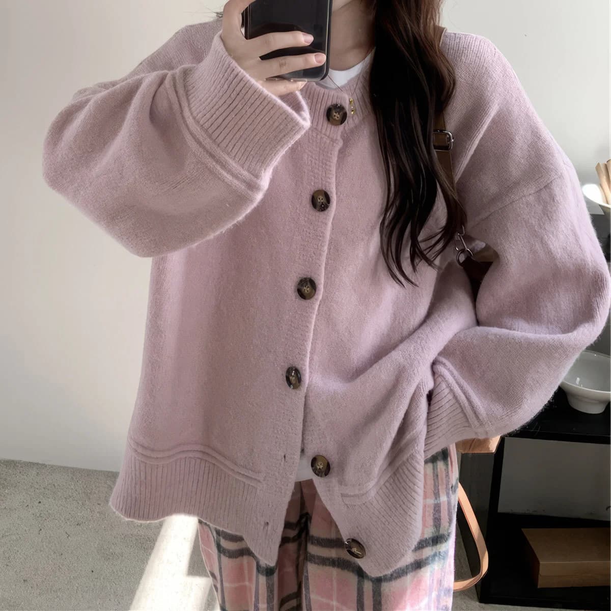 Candy Morning Loose Knit Cardigan — view 2 Candy Morning Loose Knit Cardigan — view 2