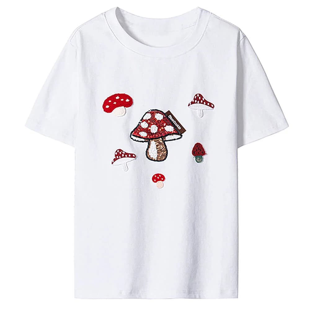 Forest Fairy Mushroom Sequin T-Shirt — view 2 Forest Fairy Mushroom Sequin T-Shirt — view 2