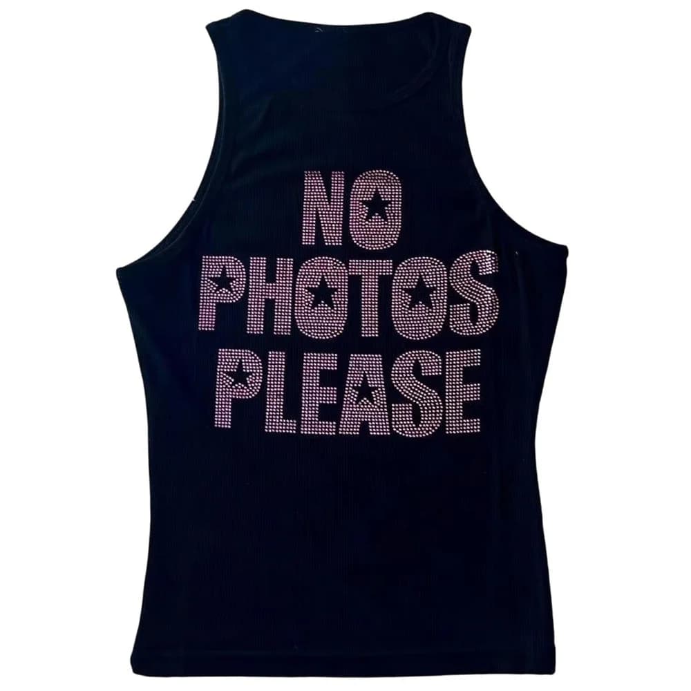 No Photos Please Rhinestone Tank Top — view 1 No Photos Please Rhinestone Tank Top — view 1