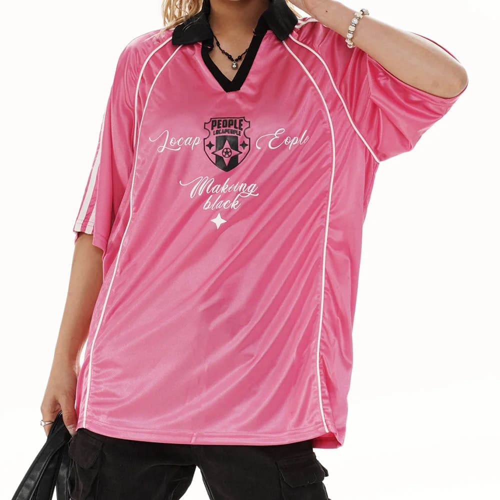 Blokette Style Jersey Polo Shirt — view 2 Blokette Style Jersey Polo Shirt — view 2