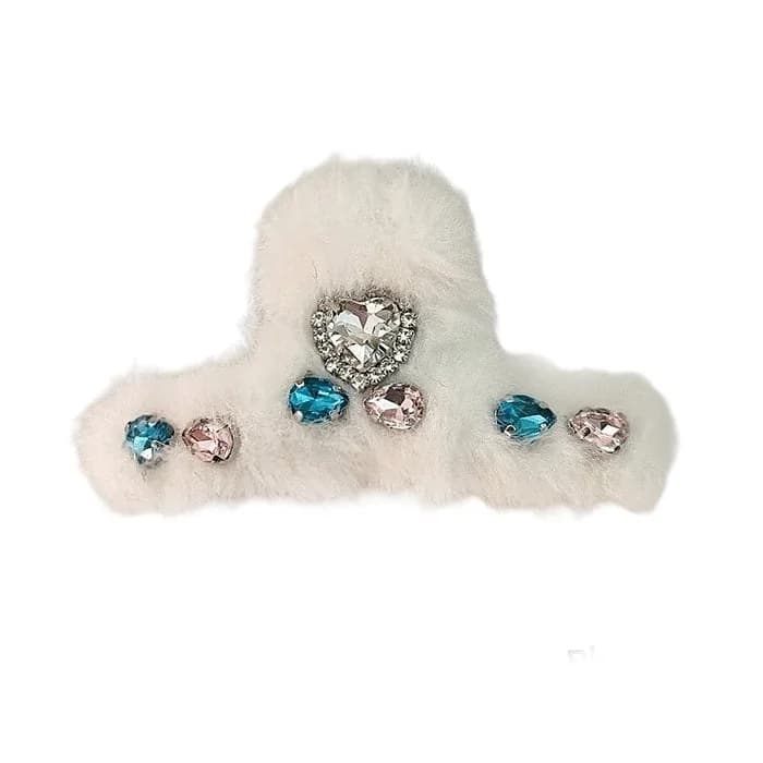 Fuzzy Rhinestone Hair Claw — view 2 Fuzzy Rhinestone Hair Claw — view 2