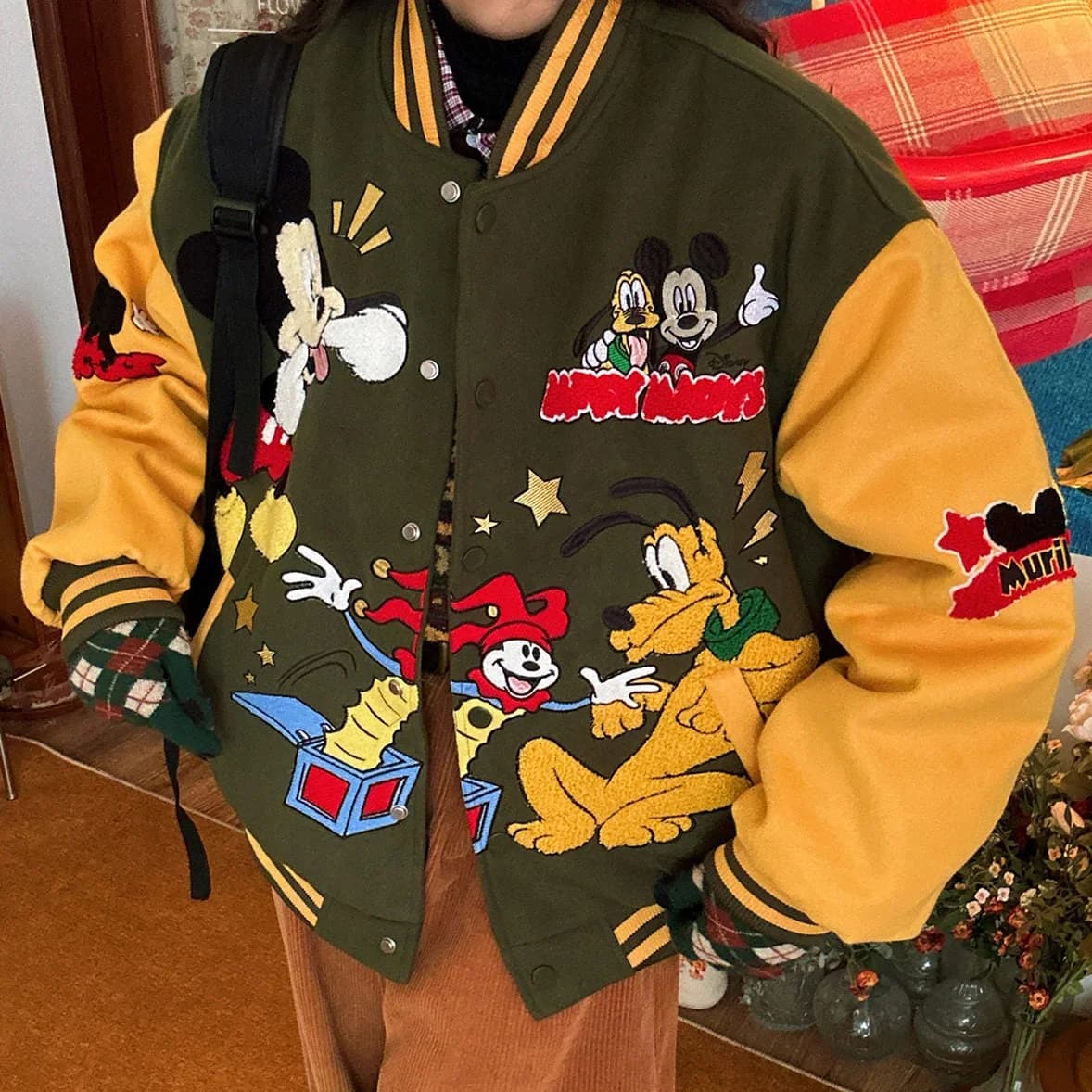 Cartoon College Style Bomber Jacket — view 1 Cartoon College Style Bomber Jacket — view 1