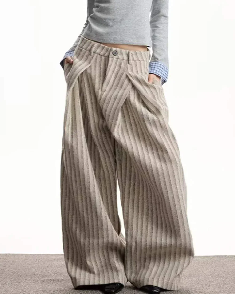 Dark Academia Striped Trousers — view 2 Dark Academia Striped Trousers — view 2