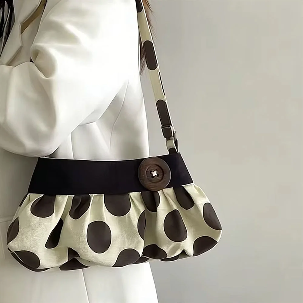 Y2K Polka Dot Ruched Bag — view 2 Y2K Polka Dot Ruched Bag — view 2