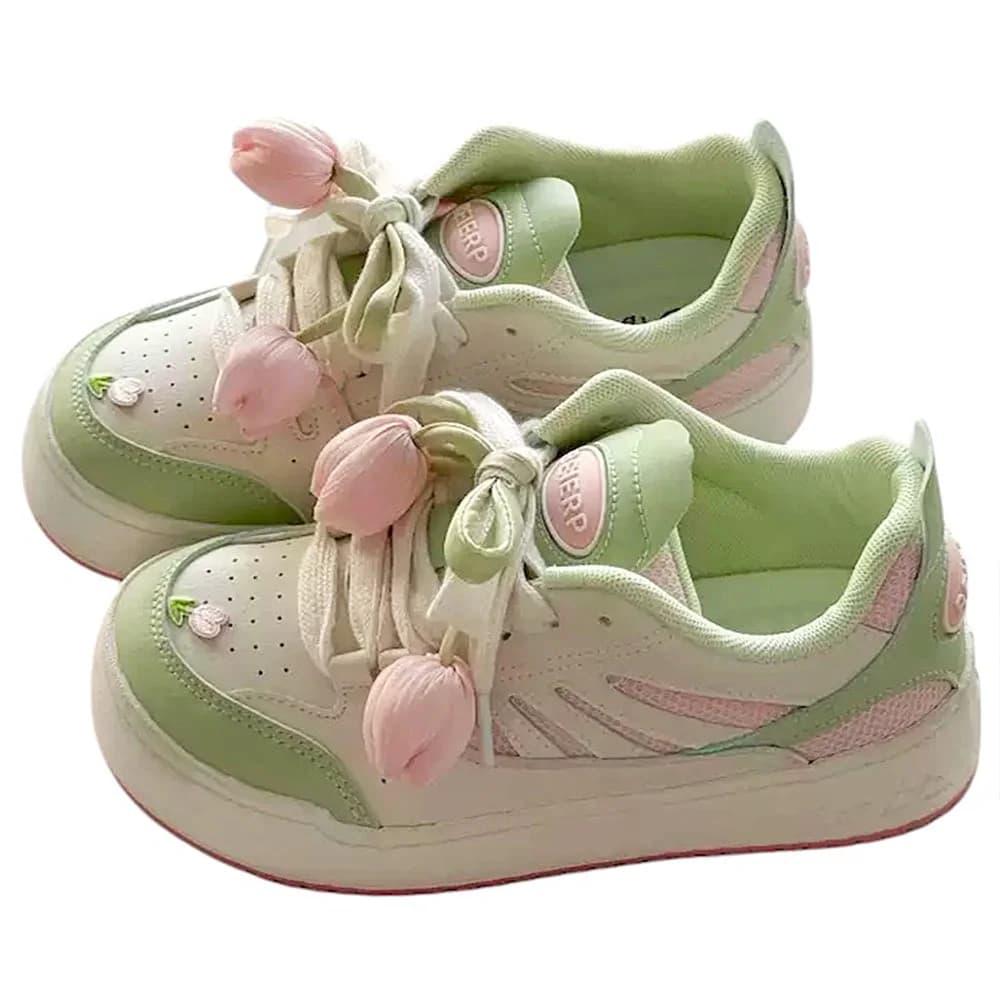 Mint Green Tulip Sneakers — view 1 Mint Green Tulip Sneakers — view 1