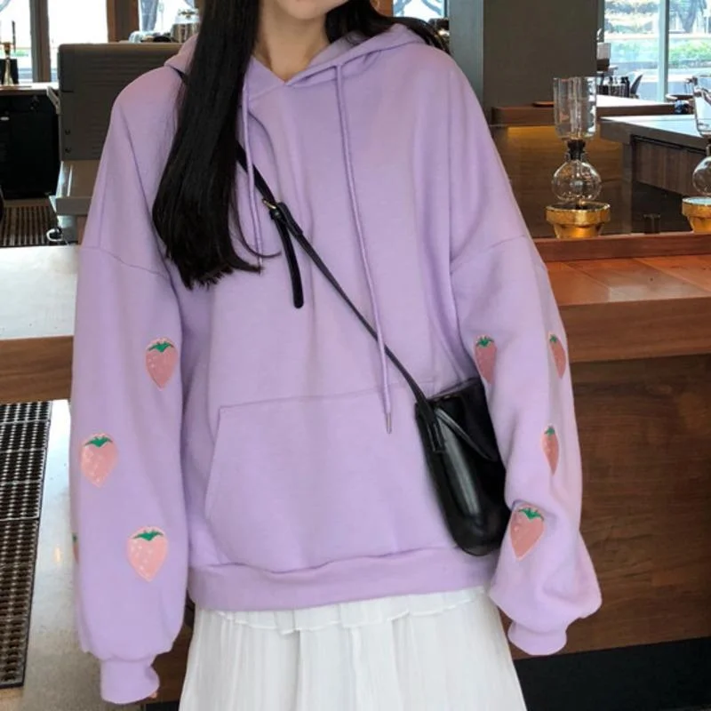 Oversized Stawberry Kawaii Hoodie — view 3 Oversized Stawberry Kawaii Hoodie — view 3