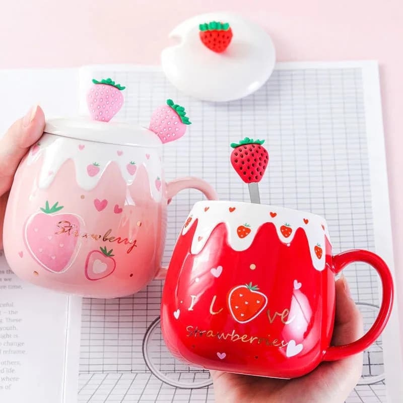 Strawberry Dessert Mugs — view 2 Strawberry Dessert Mugs — view 2