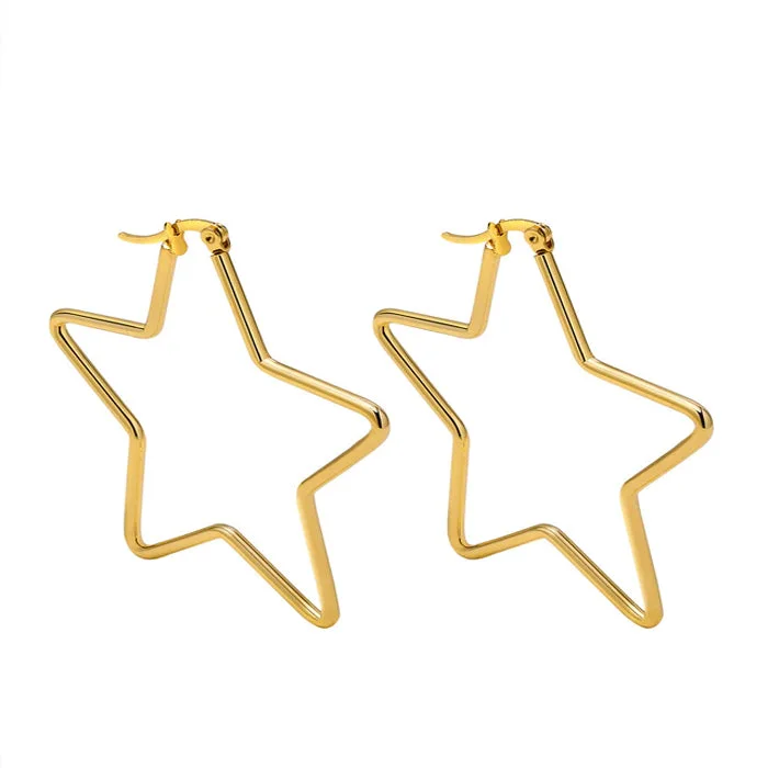 Stars Hoop Earrings — view 2 Stars Hoop Earrings — view 2