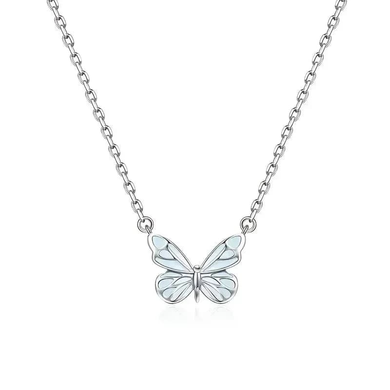 Luminous Blue Butterfly Necklace — view 1 Luminous Blue Butterfly Necklace — view 1