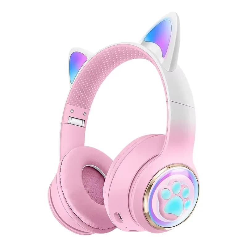 Paw Print Cat Ear Gaming Headphones — view 1 Paw Print Cat Ear Gaming Headphones — view 1
