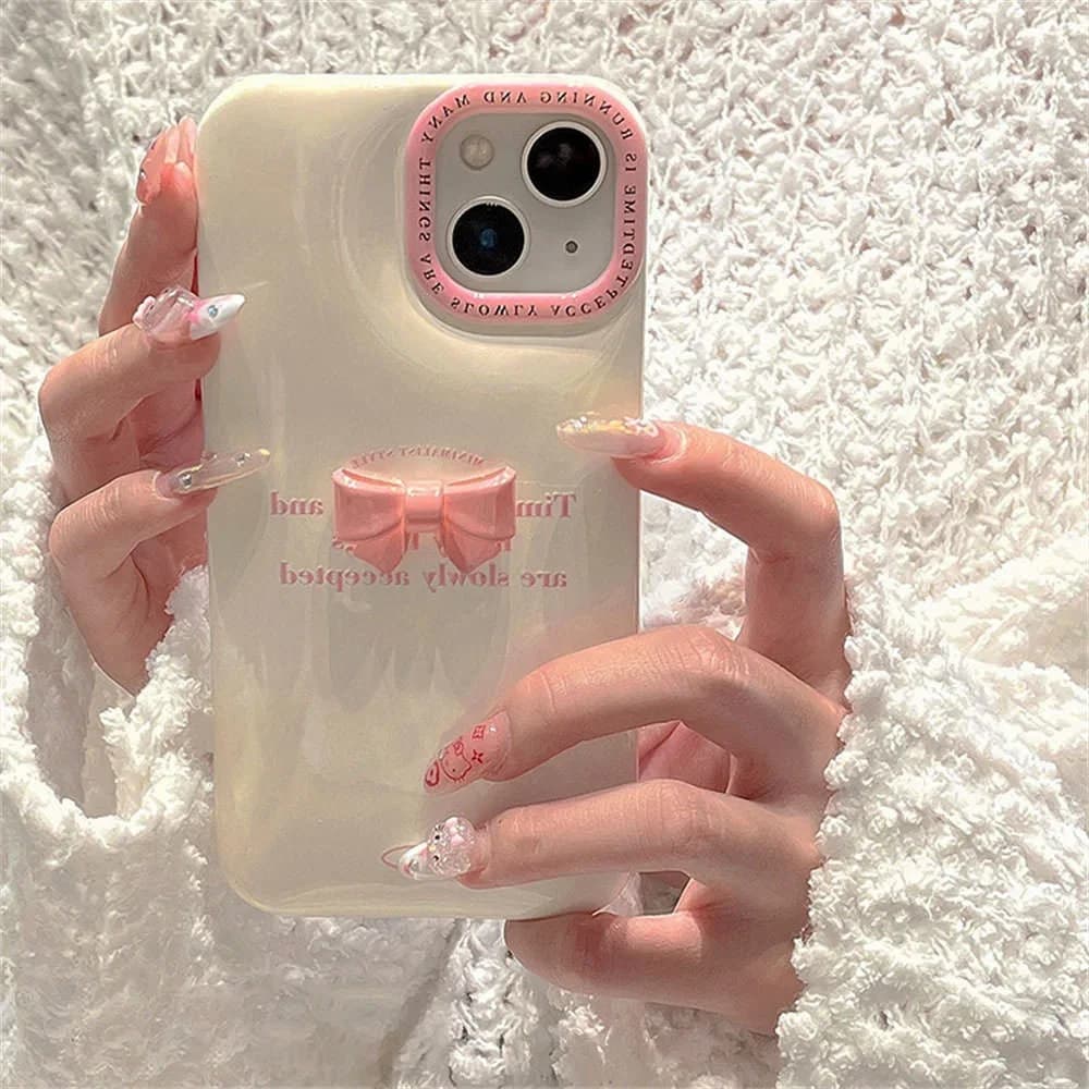 Korean Aesthetic Bow iPhone Case — view 2 Korean Aesthetic Bow iPhone Case — view 2