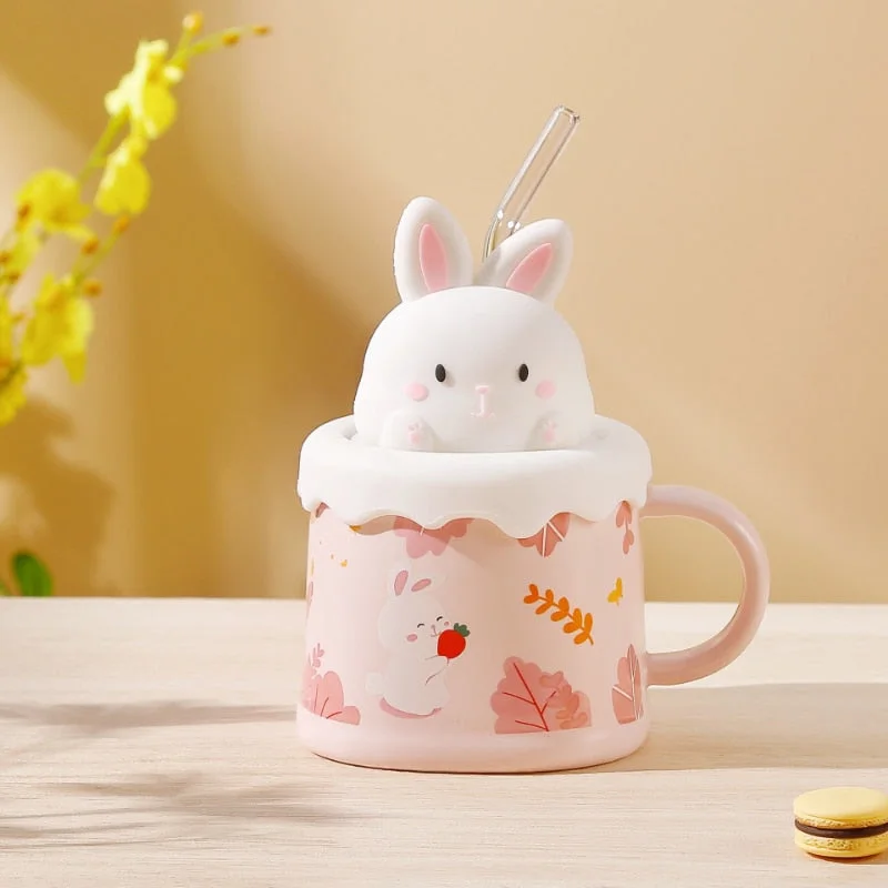 Pastel Animal Mug & Straw Set — view 2 Pastel Animal Mug & Straw Set — view 2