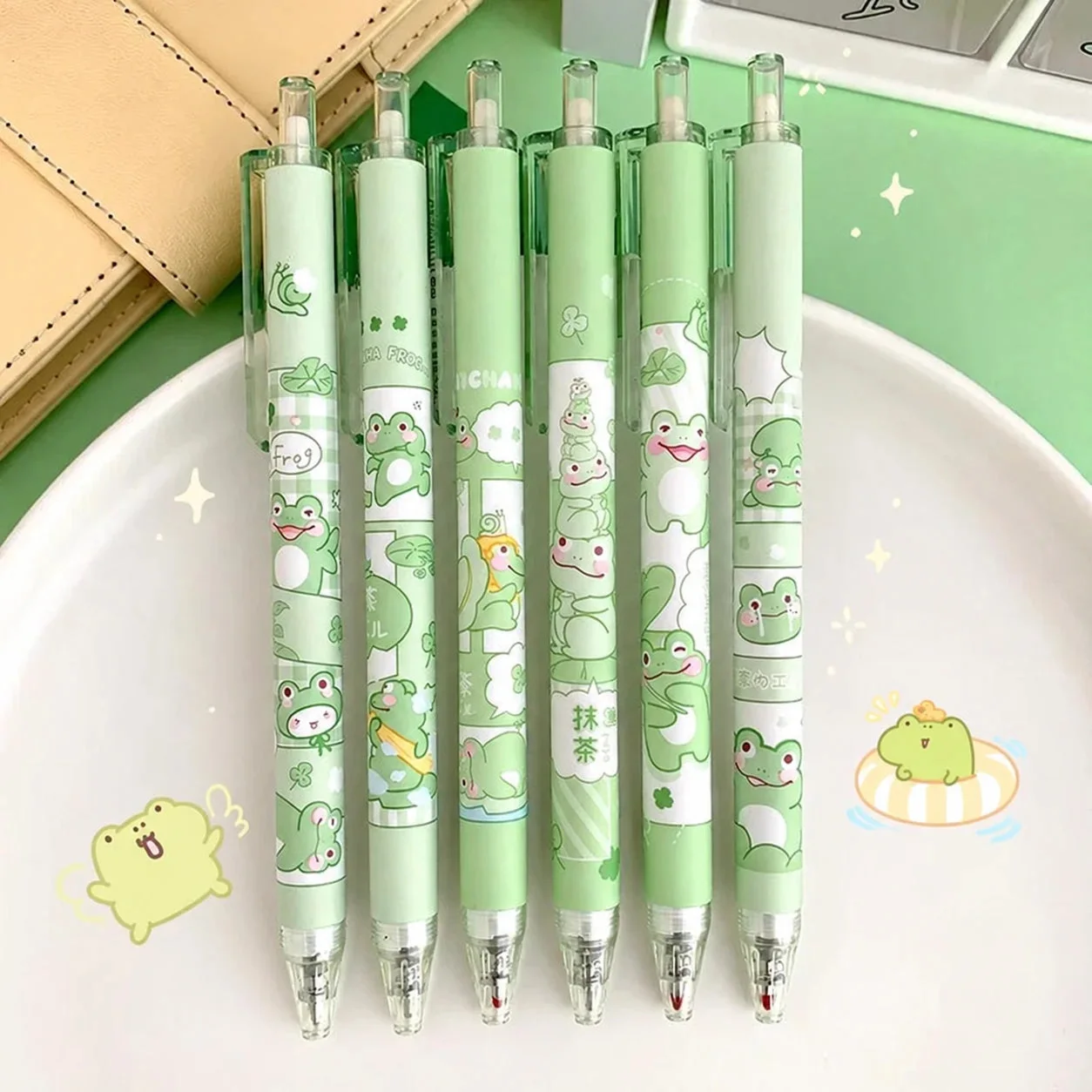 Matcha Frog Gel Pen Set — view 1 Matcha Frog Gel Pen Set — view 1