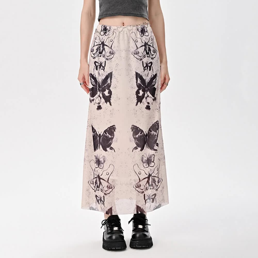 Fairy Grunge Butterfly Maxi Skirt — view 2 Fairy Grunge Butterfly Maxi Skirt — view 2