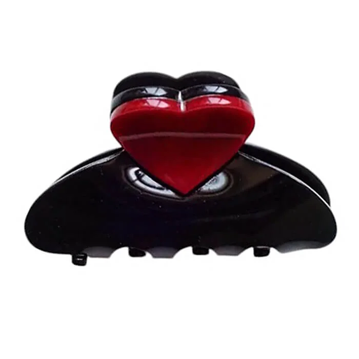 Red Heart Mini Hair Claw — view 1 Red Heart Mini Hair Claw — view 1
