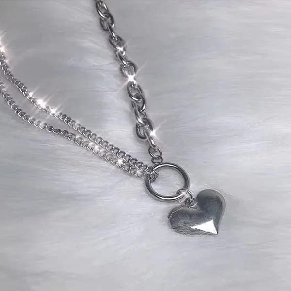 Asymmetric Heart Necklace — view 2 Asymmetric Heart Necklace — view 2