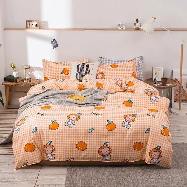 Cute Orange Bed Set — view 1 Cute Orange Bed Set — view 1