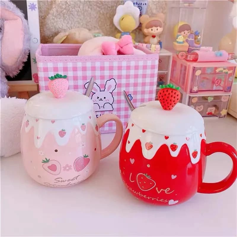 Strawberry Dessert Mugs — view 1 Strawberry Dessert Mugs — view 1
