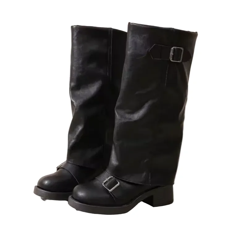 Edgy Knight Buckle Boots — view 2 Edgy Knight Buckle Boots — view 2