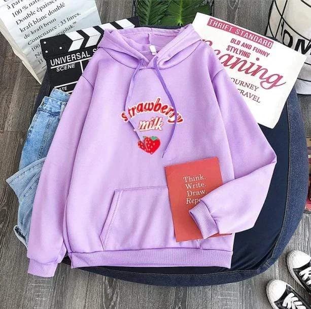 Sweet Strawberry Milk Hoodie — view 2 Sweet Strawberry Milk Hoodie — view 2
