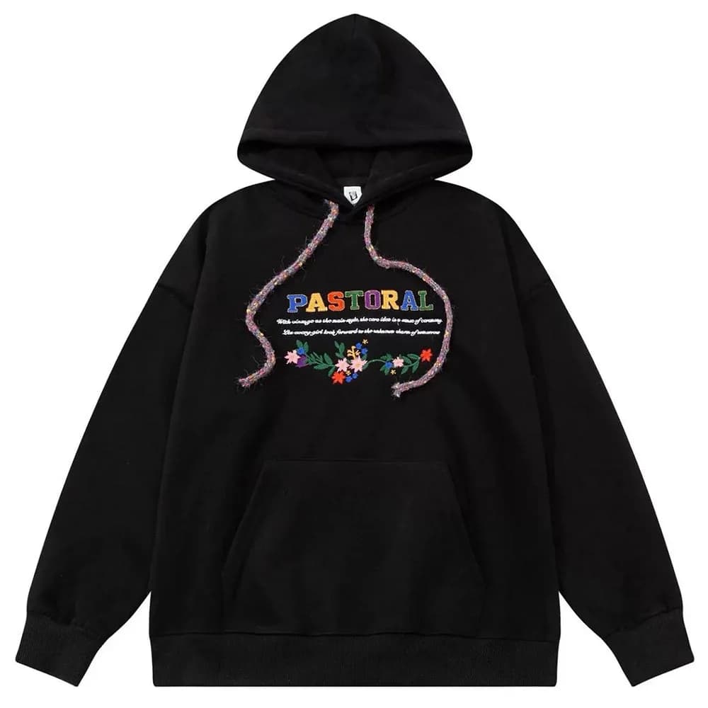 Pastoral Print Indie Hoodie — view 2 Pastoral Print Indie Hoodie — view 2