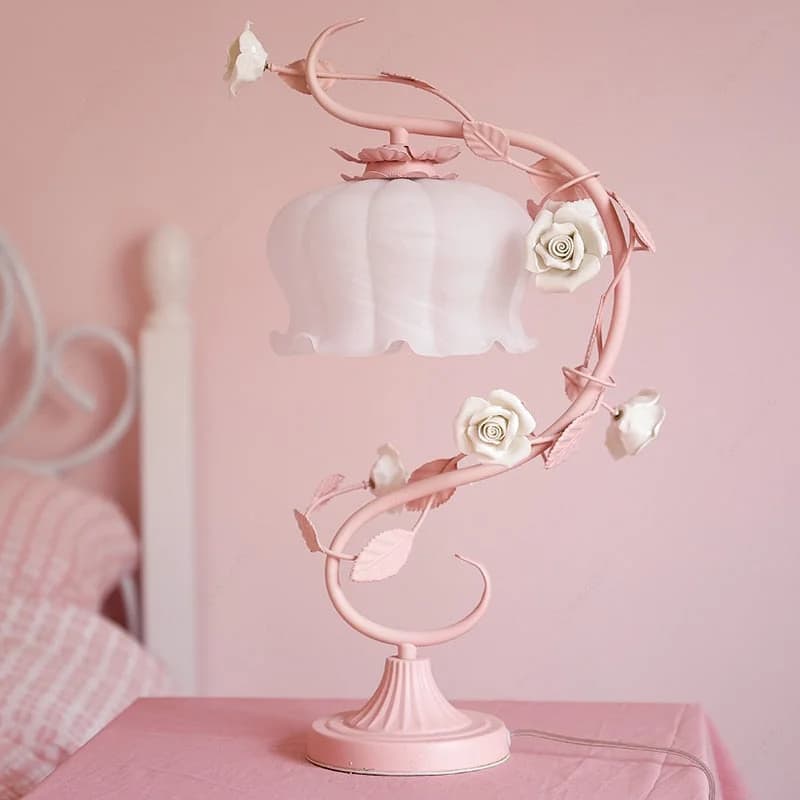 Pink Flower Table Lamp — view 2 Pink Flower Table Lamp — view 2