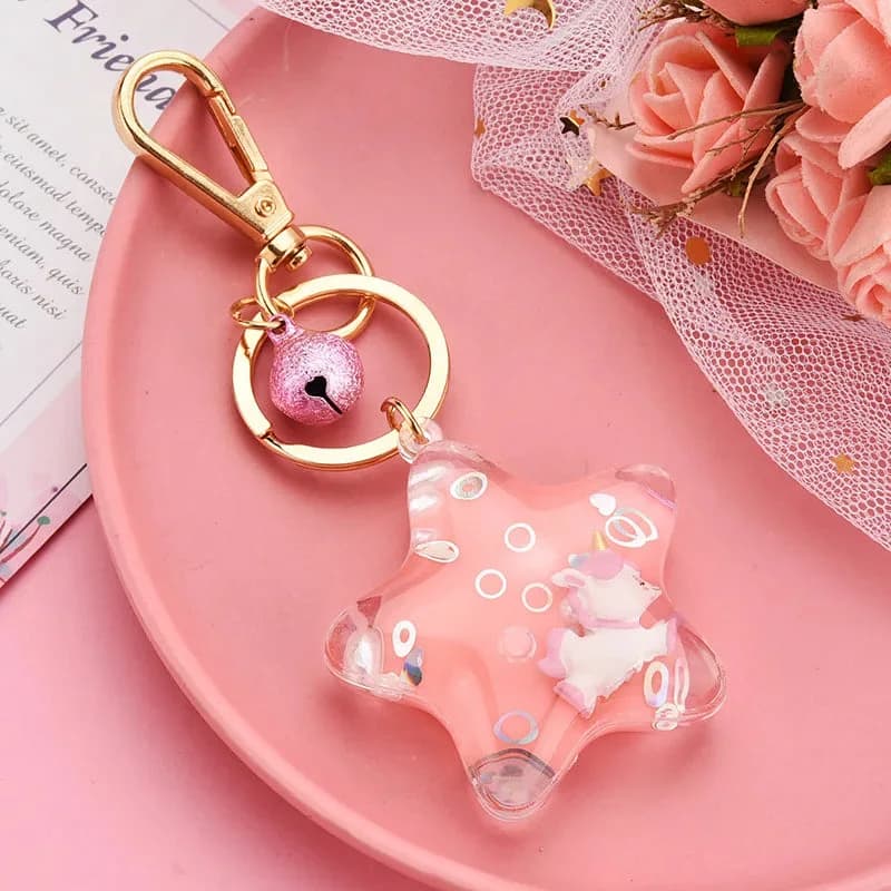Sparkle Star Moving Liquid Keychain — view 2 Sparkle Star Moving Liquid Keychain — view 2