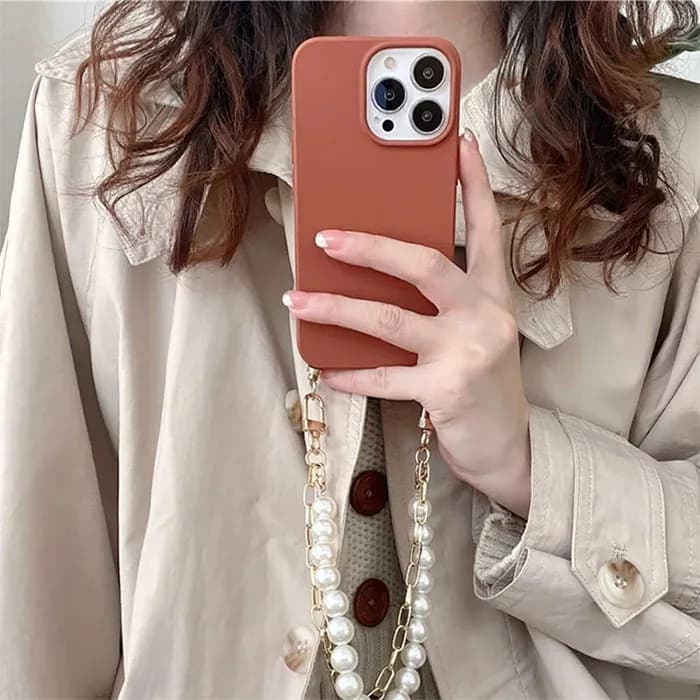 Fall Aesthetic Pearl Chain IPhone Case — view 1 Fall Aesthetic Pearl Chain IPhone Case — view 1