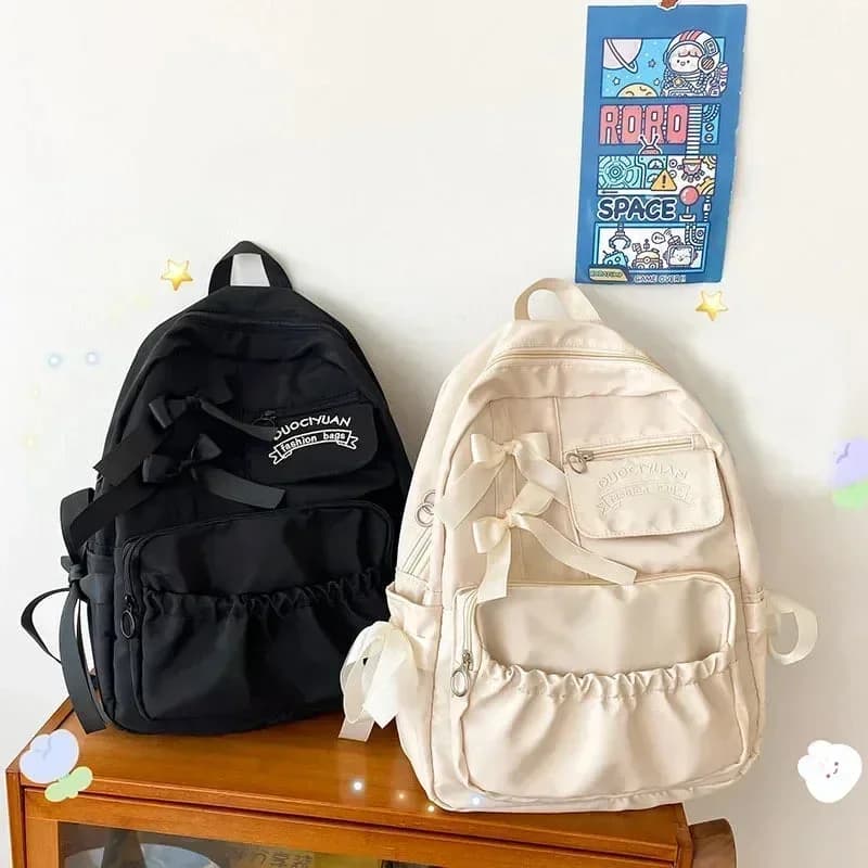 Cute Girl Pretty Bow Backpack — view 2 Cute Girl Pretty Bow Backpack — view 2