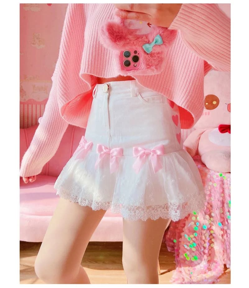 Lace Ribbon Babydoll Skirt — view 2 Lace Ribbon Babydoll Skirt — view 2