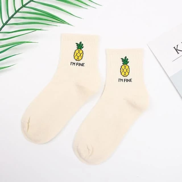 I'm Fine Pineapple Socks — view 1 I'm Fine Pineapple Socks — view 1