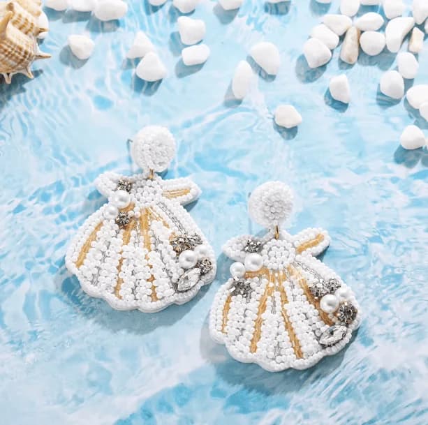 White Shell Earrings — view 2 White Shell Earrings — view 2
