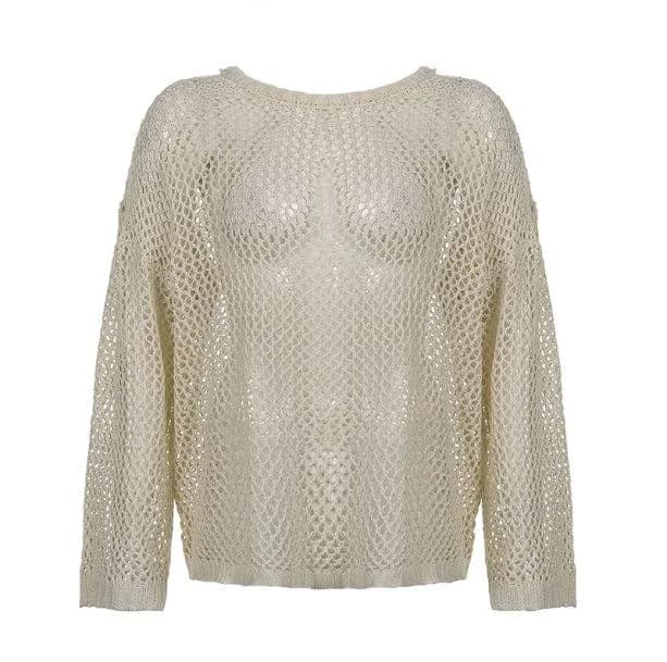 Summer Vibes Fishnet Sweater — view 1 Summer Vibes Fishnet Sweater — view 1