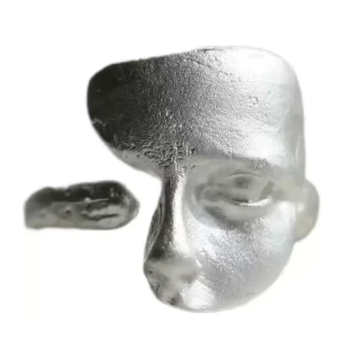 Silver Half Face Ring — view 1 Silver Half Face Ring — view 1