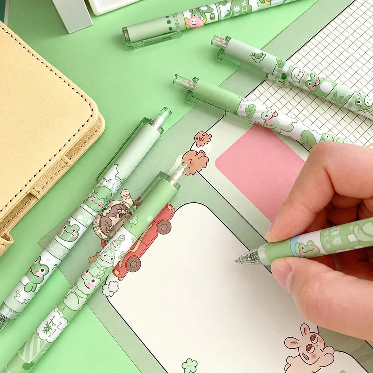 Matcha Frog Gel Pen Set — view 2 Matcha Frog Gel Pen Set — view 2