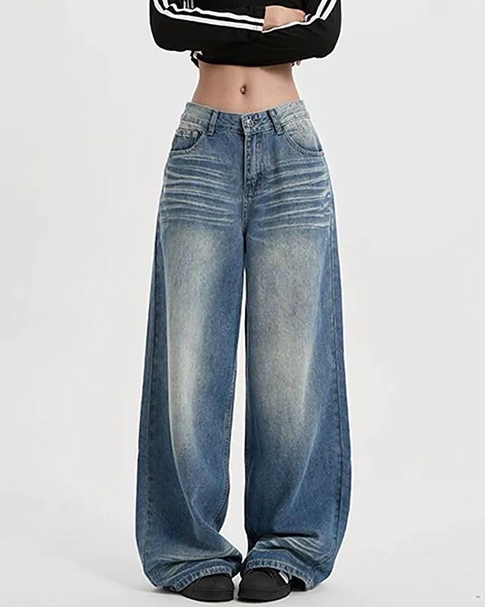 90s Faded Wash Baggy Jeans — view 2 90s Faded Wash Baggy Jeans — view 2